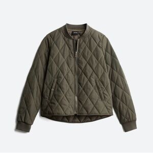 Vero Moda Claren Quilted Bomber Jacket Green Women’s Size Large